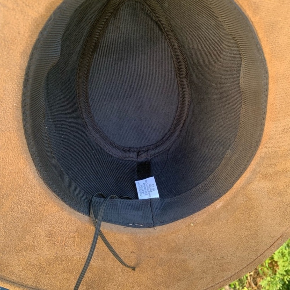 Brown Suede Western Hat with Braided Band,HP25 - Picture 2 of 12